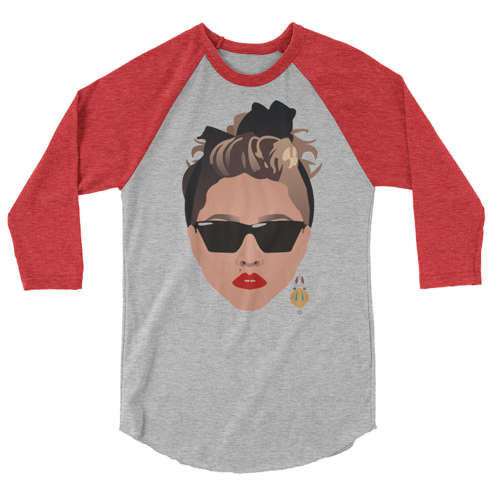 80s Glamour (Raglan) - Heather Grey/Heather Red
