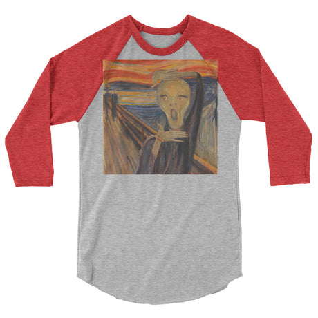 Strike a Scream (Raglan) - Heather Grey/Heather Red
