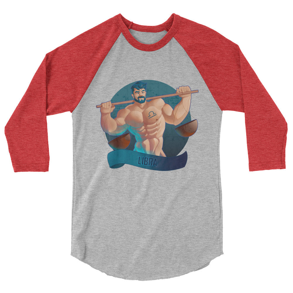 Libra (Raglan) - Heather Grey/Heather Red