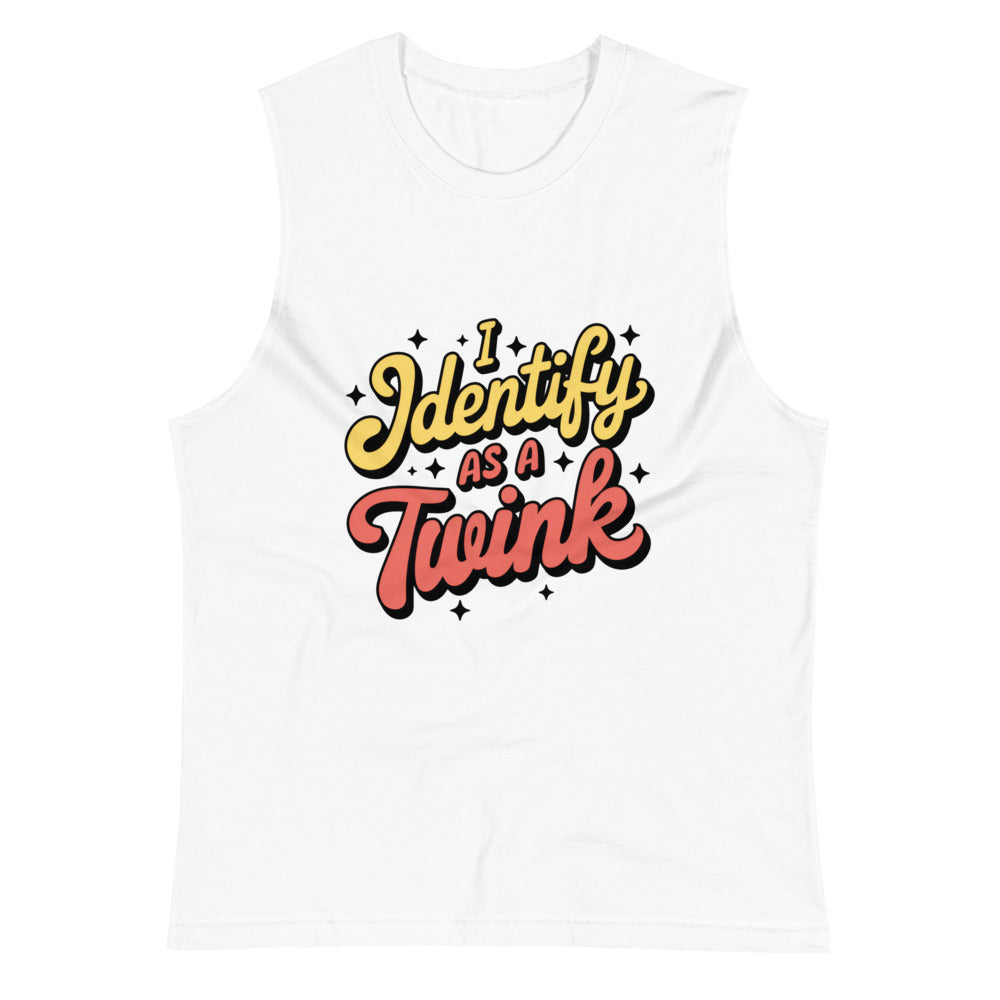 I Identify as a Twink (Muscle Shirt) - White