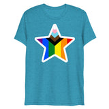 Stars and Progress (Triblend) - Aqua Triblend