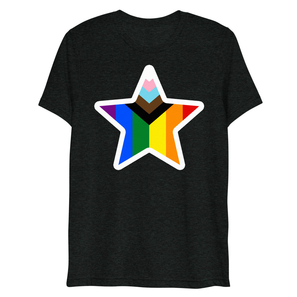Stars and Progress (Triblend) - Charcoal-Black Triblend