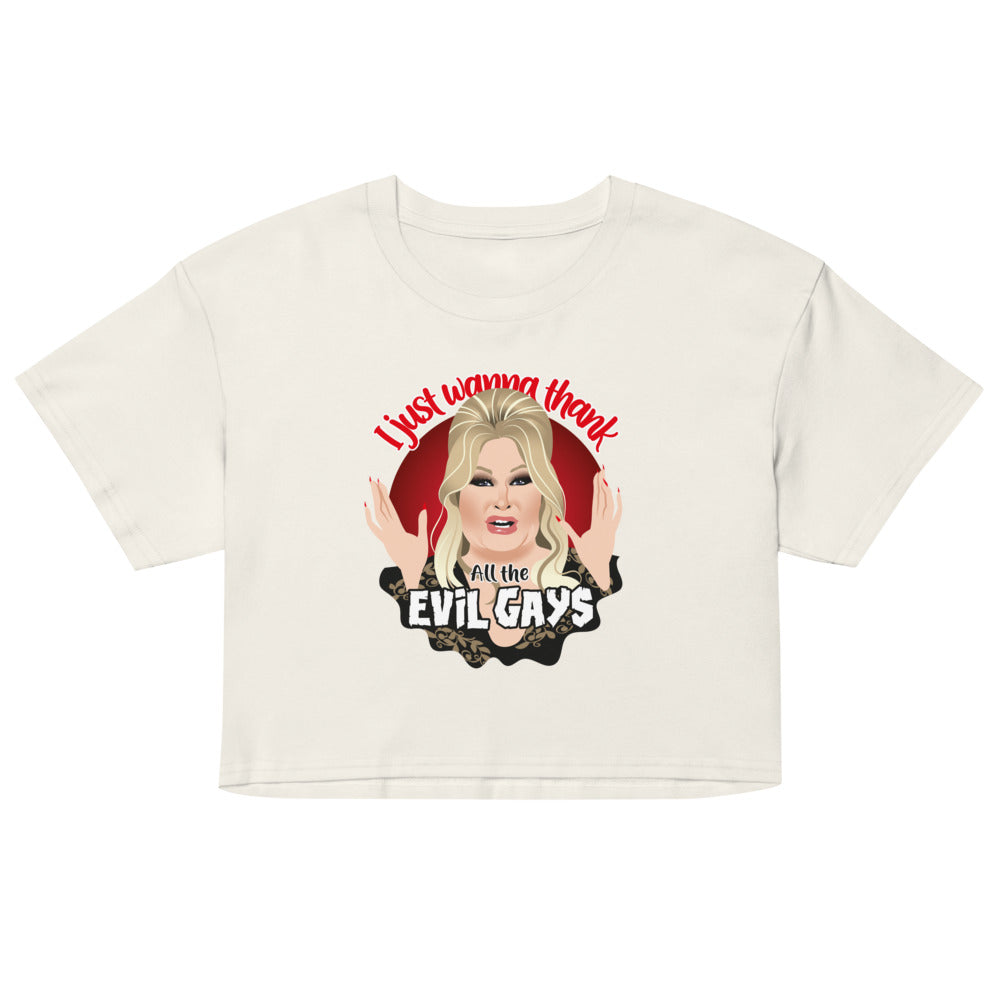Evil Gays (Crop Top) - Ecru