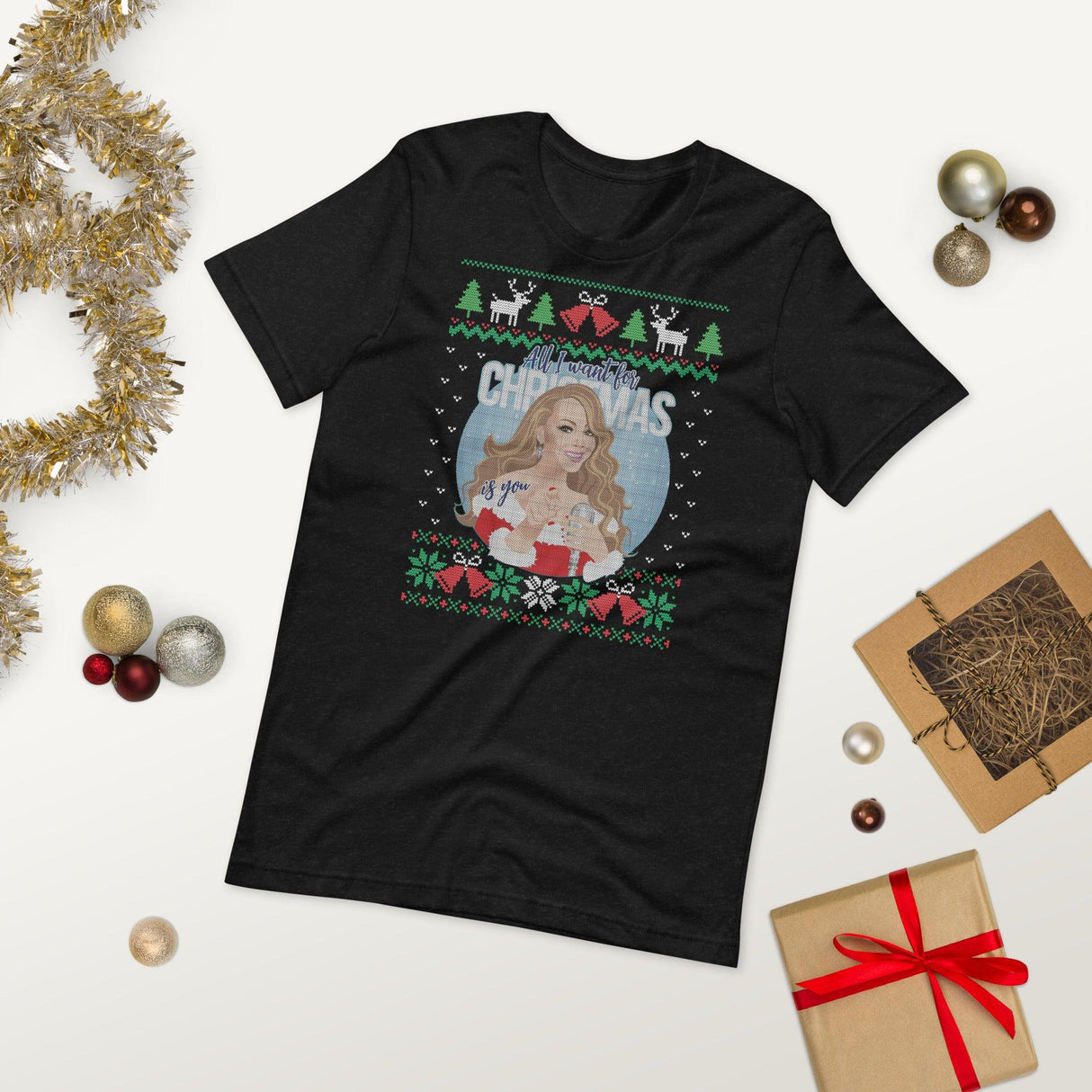 All I Want for XMas (Ugly Christmas)-T-Shirts-Swish Embassy