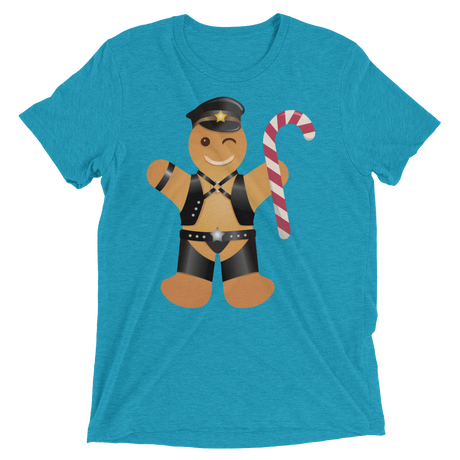 Gingerbread Leather Man (Retail Triblend)-Triblend T-Shirt-Swish Embassy