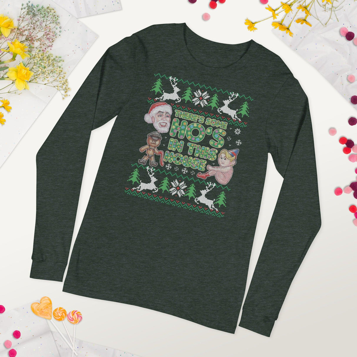 Hos In This House (Ugly Christmas)-T-Shirts-Swish Embassy