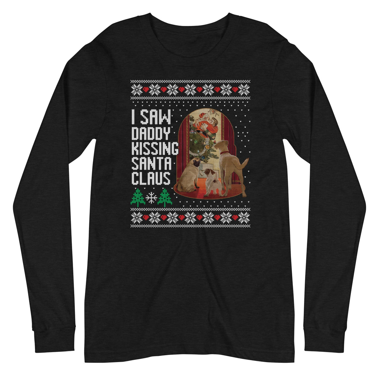 I Saw Daddy Kissing Santa Claus (Ugly Christmas)-Christmas T-Shirts-Swish Embassy