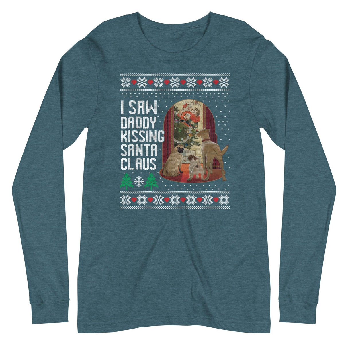 I Saw Daddy Kissing Santa Claus (Ugly Christmas)-T-Shirts-Swish Embassy