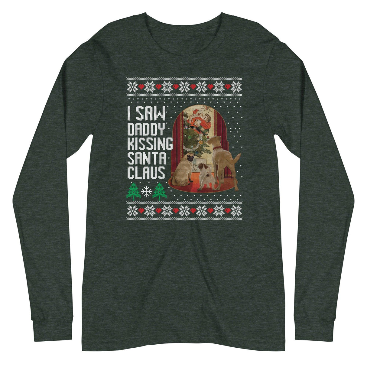 I Saw Daddy Kissing Santa Claus (Ugly Christmas)-T-Shirts-Swish Embassy