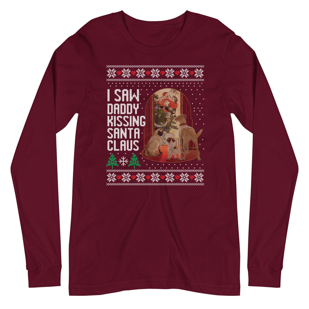 I Saw Daddy Kissing Santa Claus (Ugly Christmas)-T-Shirts-Swish Embassy