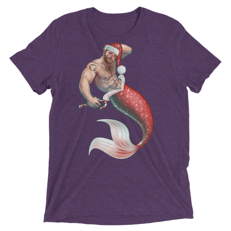 Merman Christmas (Retail Triblend)-Triblend T-Shirt-Swish Embassy