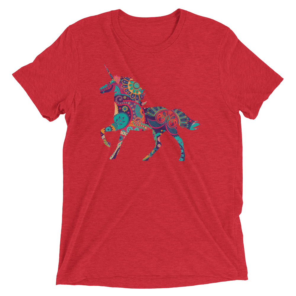 Paisley Unicorn (Retail Triblend)-Triblend T-Shirt-Swish Embassy