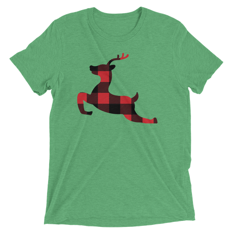 Plaid Reindeer (Retail Triblend)-Triblend T-Shirt-Swish Embassy