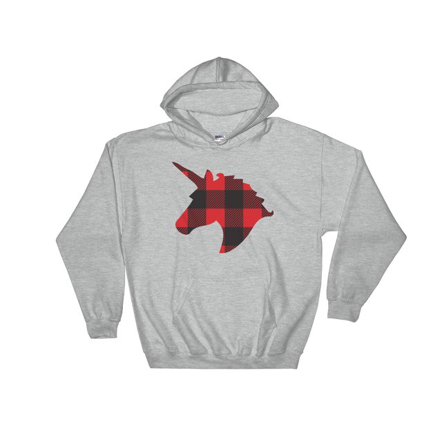 Plaid Unicorn (Hoodie)-Christmas Hoodies-Swish Embassy