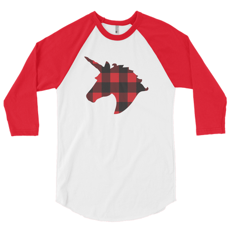 Plaid Unicorn (Raglan)-Raglan-Swish Embassy