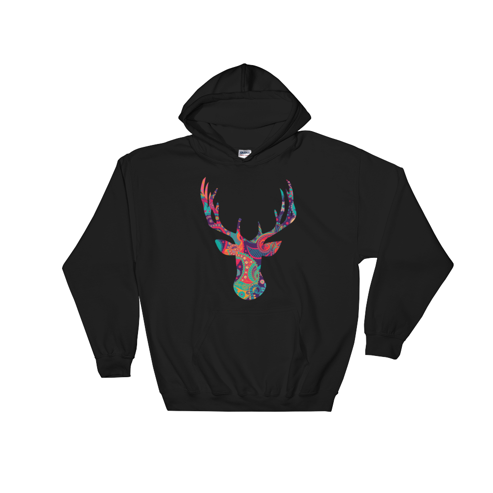 Paisley Stag (Hoodie)-Hoodie-Swish Embassy